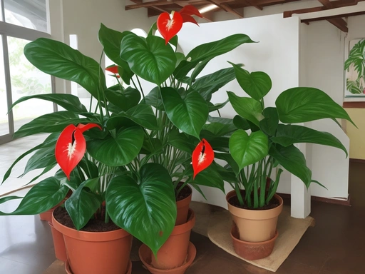Anthurium affectedby pests.