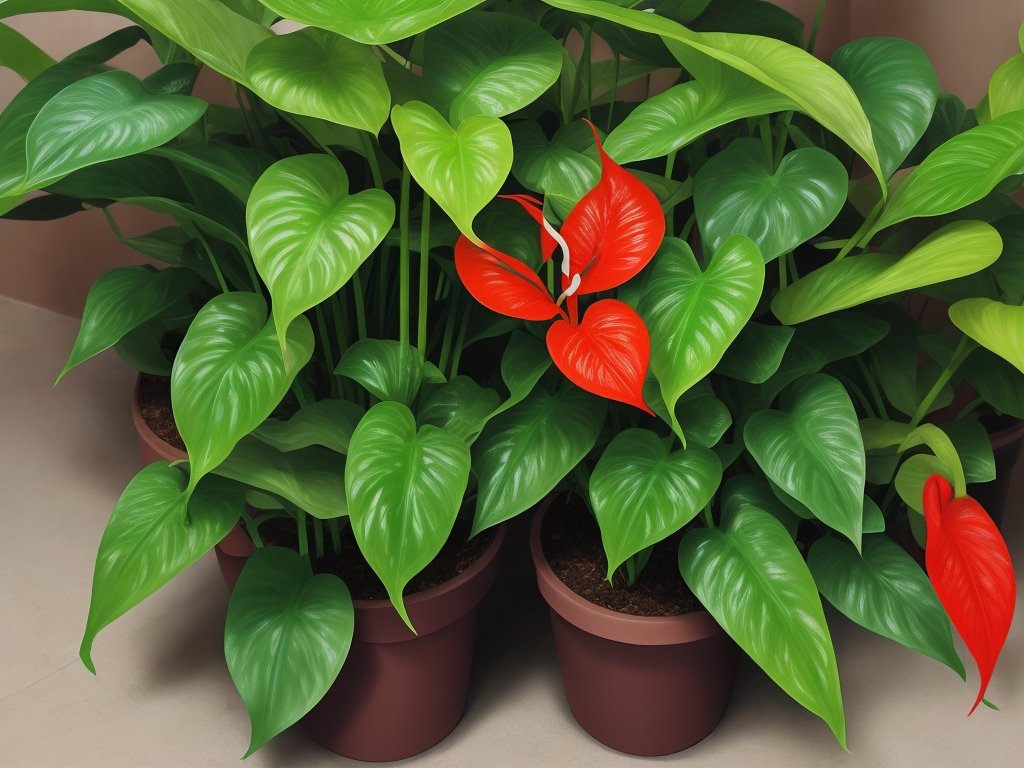 Healthy anthurium plant