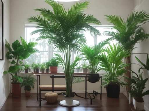 Lush indoor greenery.