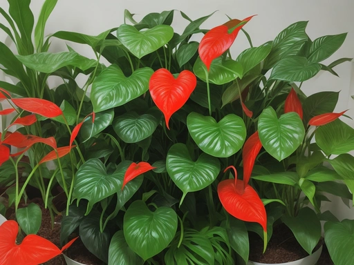 Pruned Anthurium blossoms