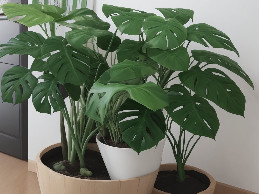 Repotting_monstera_plant