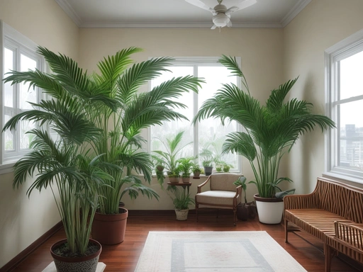 Sunlit parlor palm