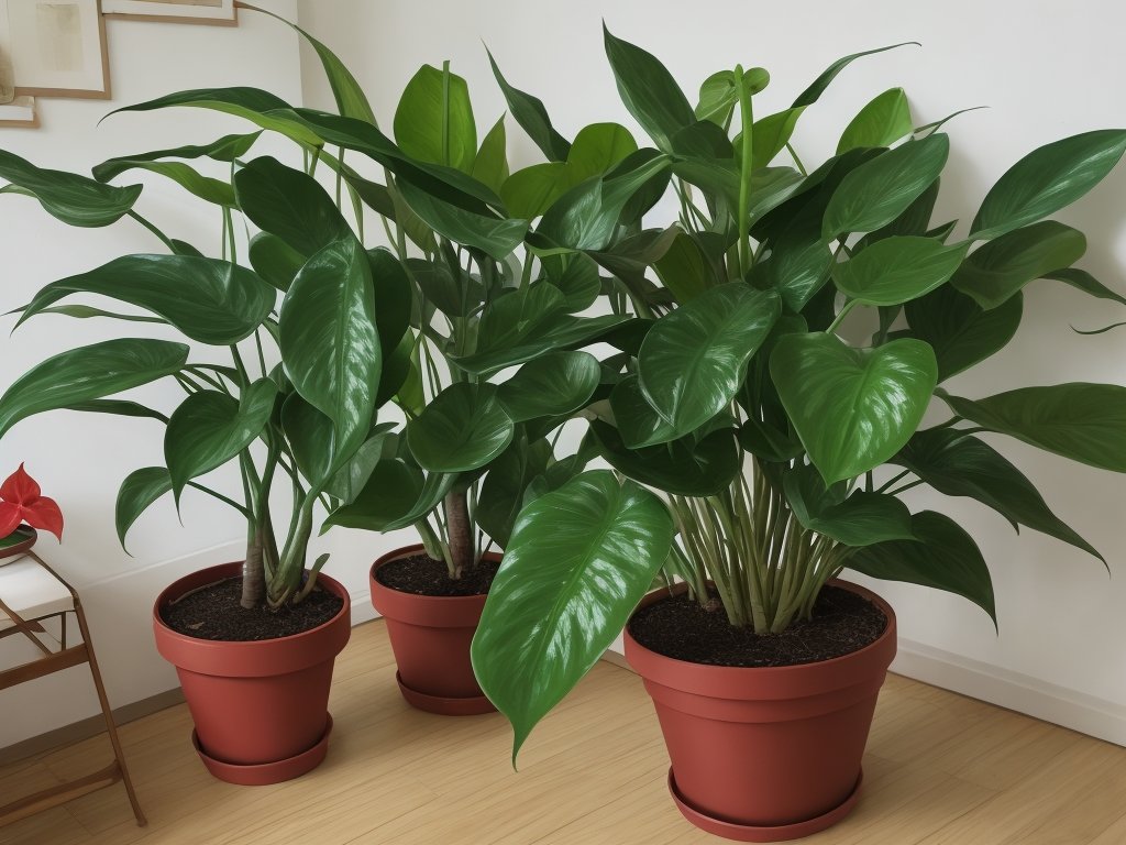 Watering Anthurium plant